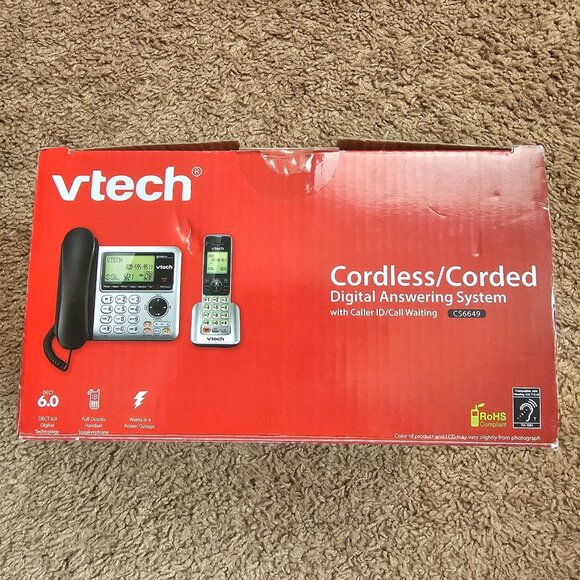 VTech CS6649 Cordless Corded Phone Answering System Caller ID w Box Complete - Picture 9 of 10